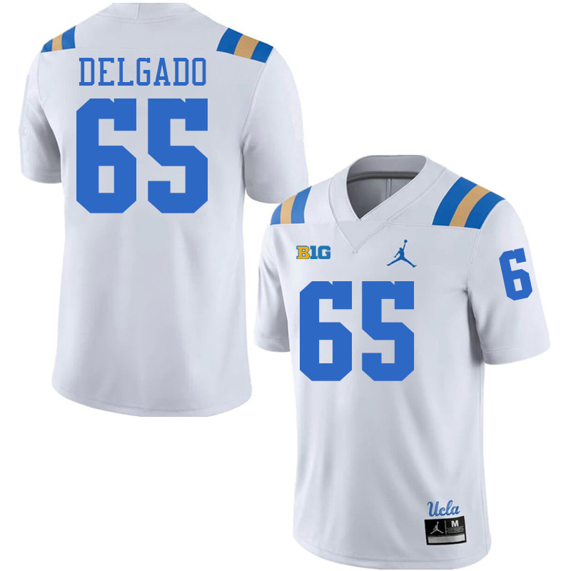 UCLA Bruins #65 Devin Delgado Big 10 Conference College Football Jerseys Stitched Sale-White